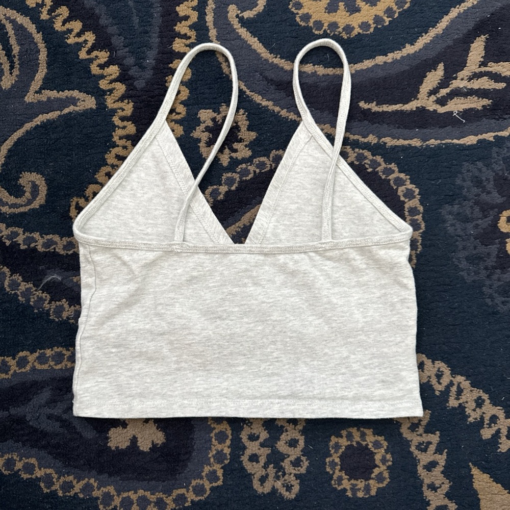 Brandy Melville Light Gray Wrap Top - Picture 2 of 3